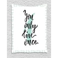 thumbnail image 1 of YOLO Tapestry, Hand Lettering Calligraphy with Popular Saying in Cursive Writing, Wall Hanging for Bedroom Living Room Dorm Decor, 60W X 80L Inches, Mint Green Black and White, by Ambesonne, 1 of 2