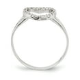 thumbnail image 2 of Sterling Silver Rhodium-plated Polished CZ Heart Ring - Size 6, 2 of 3
