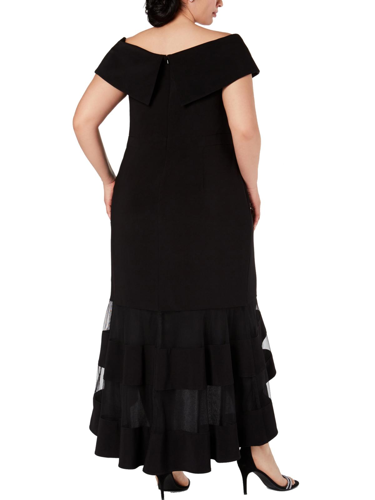 xscape ruffle flounce dress