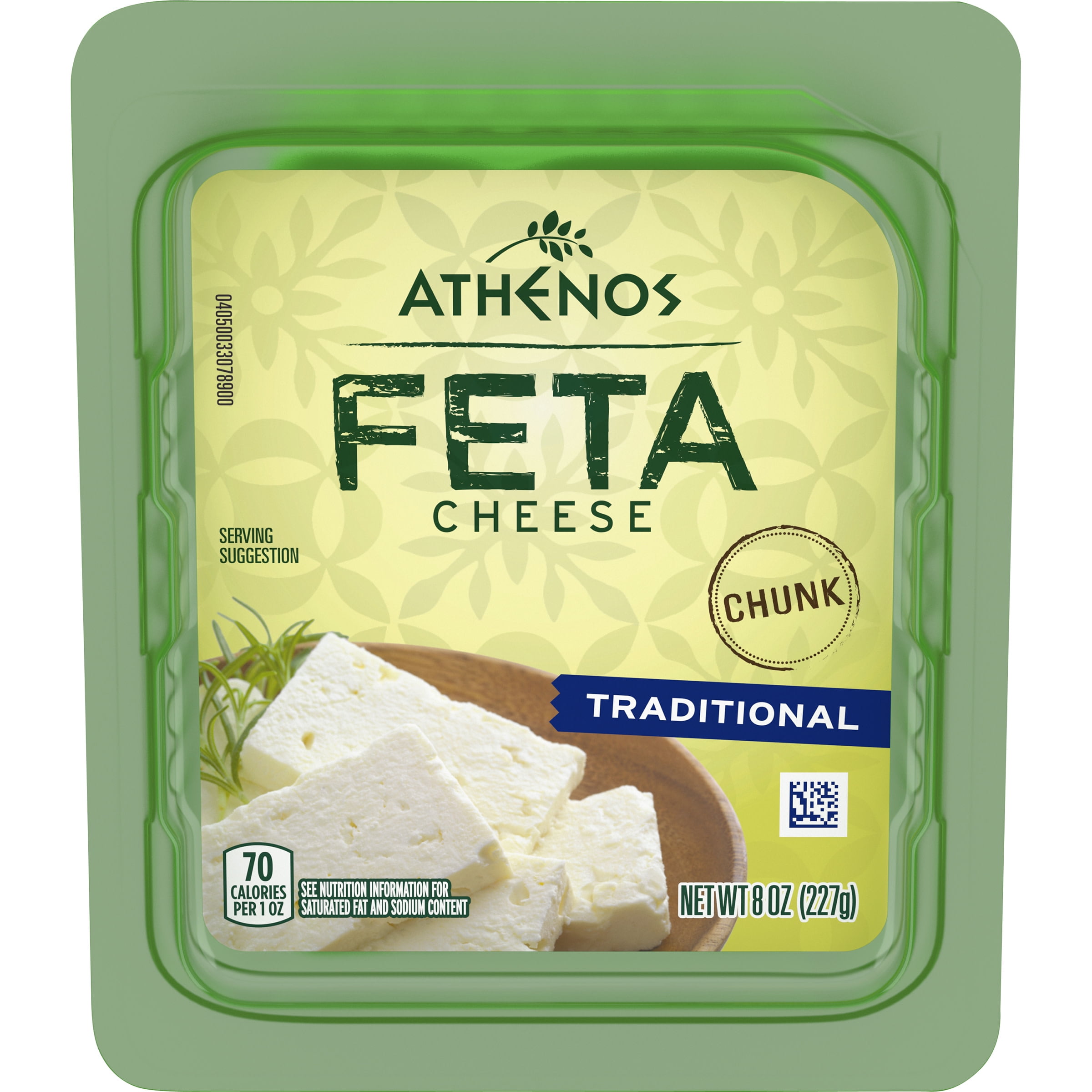 Athenos Traditional Feta Cheese Chunk, 8 oz Tub
