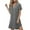 Gray, variant on Diufon Nightgowns for Women Summer V Neck Button Short Sleeve Shirt Dress Casual Plus Size Loose Sleepwear