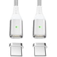 thumbnail image 1 of Magnetic USB C charging cable Magnetic data cable [2 pieces 1.2M] USB Type C cable 2.4A fast charging cable, 1 of 7