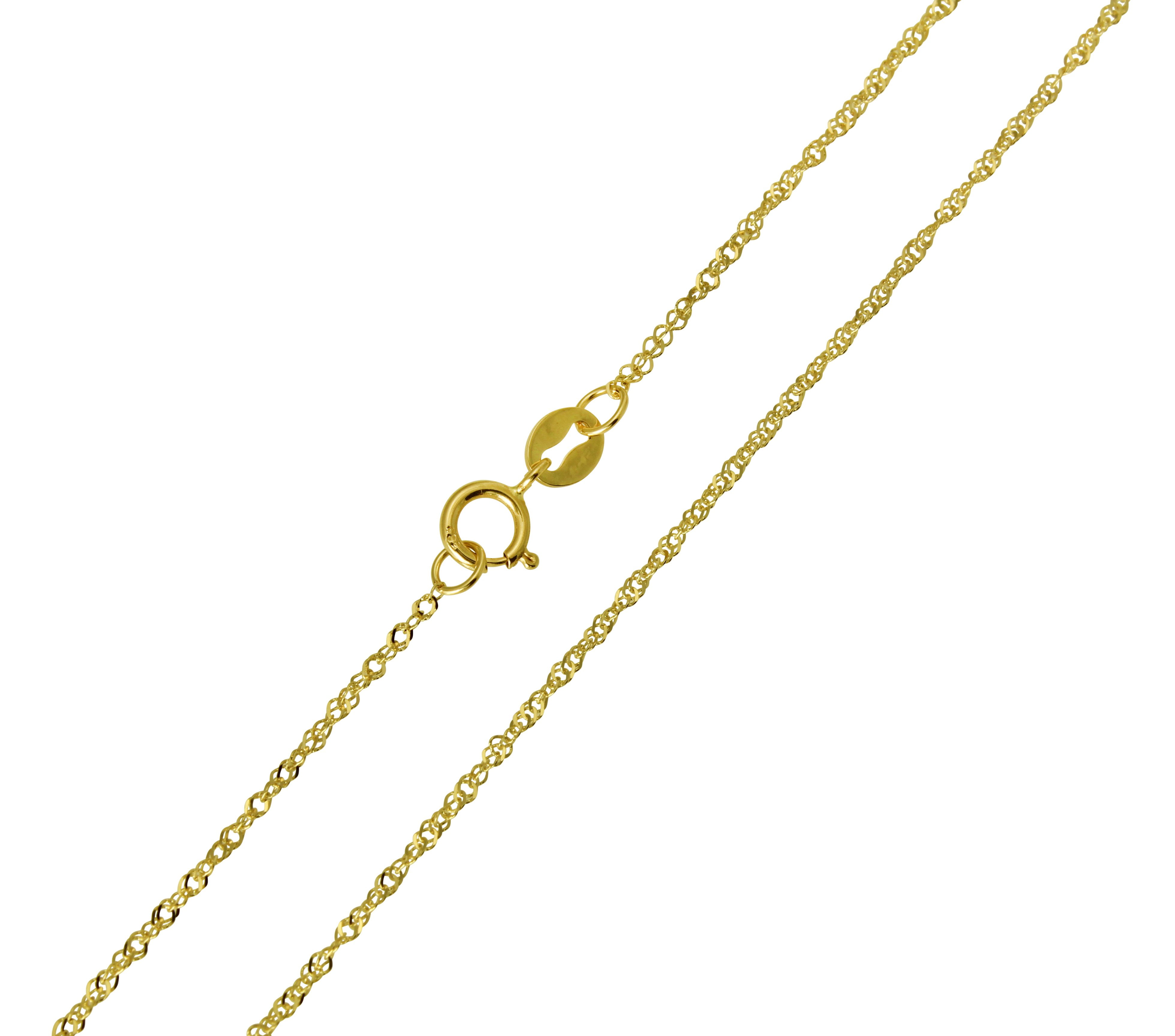 14K Solid Real Yellow Gold Box Link Chain Necklace 0.8 mm 20" Women & Children 