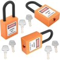 thumbnail image 1 of Wekity Lockout Tagout Locks Safety Padlock Loto Locks Keyed Alike PA Lock Out Tag Out Steel Shackle Small Luggage Padlocks Orange 3PCS-0621, 1 of 5