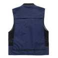 thumbnail image 6 of HOOMEUMY Mens Cargo Vest Casual Workout Sleeveless Clothes Fashion 2025 Trendy Classic Solid Coat V-Neck Jacket Quick Dry Design Blue XXXL, 6 of 6