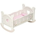 thumbnail image 3 of ROBUD Wooden Doll Cradle Rocking Baby Crib Bed,Toys for Dolls Girl,Fits Dolls up to 18 inches,White, 3 of 9