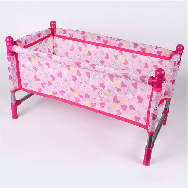 Adjustable Doll High Chair with Tray, Foldable Pretend Play Furniture for 18-Inch Dolls, Durable Iron Frame for Realistic Role-Playing