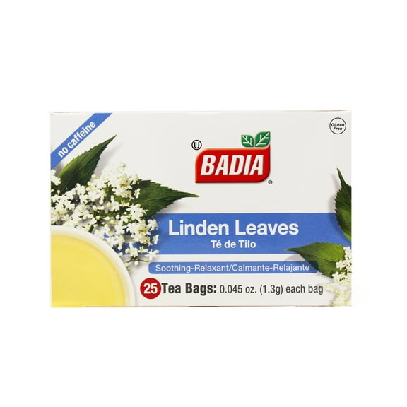 Badia Gluten-Free Linden Leaves Herbal Tea Bags, 25 Ct