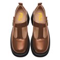 thumbnail image 4 of FSJ Women Classic Round Toe Strap Buckle Mary Jane Pumps Shoes Size 6.5 Brown, 4 of 4