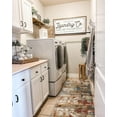 thumbnail image 3 of Moynesa 2'x6' Modern Abstract Red Bathroom Runner Rug,Washable Long Hallway Rug Runner, Soft Non Slip Blue Floor Accent Carpet Runner for Entryway Kitchen Laundry Room Doorway Bedroom, 3 of 7