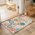 thumbnail image 2 of Entryway Rug 2'x3', Boho Morocco Kitchen Runner Rugs Non-Slip Carpet Mats, Retro Farmhouse Ethnic Neutral Aesthetic Bedside Rugs Runners Washable Floor Carpet for Bathroom Laundry Room, 2 of 8