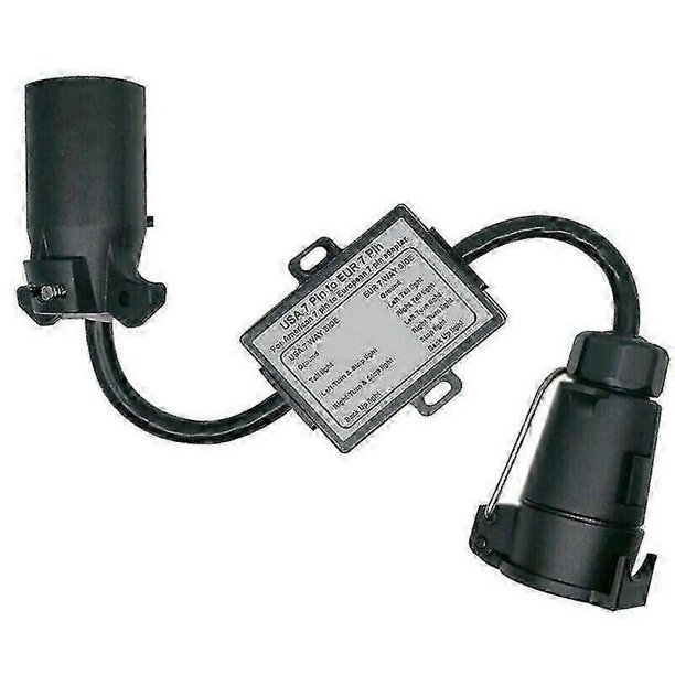 USA to EU Trailer Light Converter US 7-Way Blade Socket to EU 7-Pin Round Plug hwy539