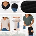 thumbnail image 3 of SUNBS V Neck Womens Tops Short Sleeve Shirts Blouses For Women Casual Business Fashion Dressy, 3 of 8