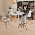 thumbnail image 3 of Noble House Modern Dining Chair Sets with Modern Side Table Natural Wood Legs (4 X Chairs & 1 X Table), 3 of 9
