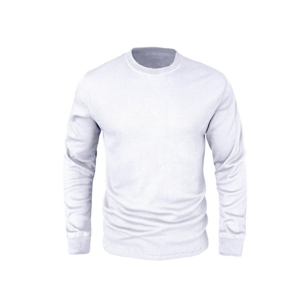 Innerwin T-shirt Waffle Men Tops Sport Long Sleeve Comfy T Shirts White M