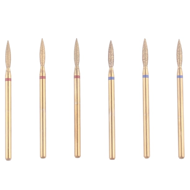 Juego de Brocas para Taladro de Uñas MZCMSL en Forma de Llama, Fino y Medio