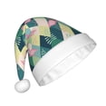 thumbnail image 2 of Fuzoiu Flamingo Print Santa Hat Christmas Hat for Adults,Santa Hats with Pompom, Unisex Xmas Holiday Hat for Christmas New Year Festive Party Supplies, 2 of 6