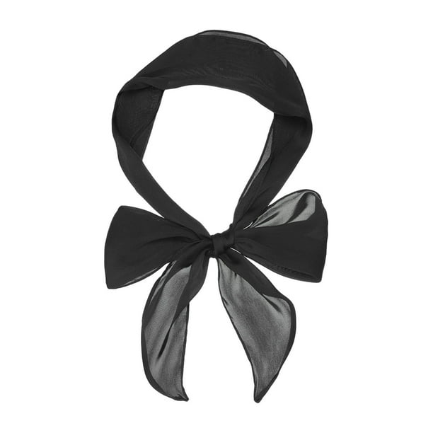 Bufanda de color sólido lisa de INSPIRE CHIC para mujer, bufandas puras, larga bufanda para el cuello, banda para el cabello negra