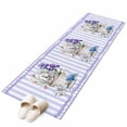 thumbnail image 2 of Easter 2'x6' Runner Rug, Spring Rabbit Watercolor Flowers Purple Stripes Washable Non-Slip Area Rugs for Hallway Kitchen Floor Bedroom Entryway, StainResistant Laundry Carpet Decoration Indoor Mat, 2 of 9