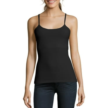 Hanes Women's Stretch Cotton Cami With Built-In Shelf Bra, Style O9342