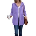 thumbnail image 6 of UngA Long Hoodies for Women Fashion Sweatshirts Comfortable Long Fleece Sweatshirt with Pockets Womens Zip Up Hoodies (Purple,XL), 6 of 6