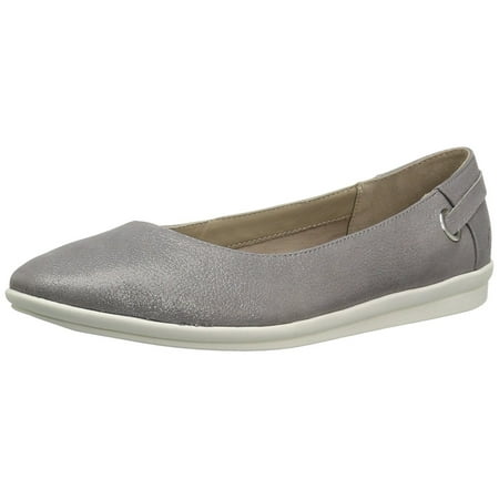 Hush Puppies Women's Michele Madrine Flat, Grey Shimmer, Size (Best Store Bought Hush Puppies)