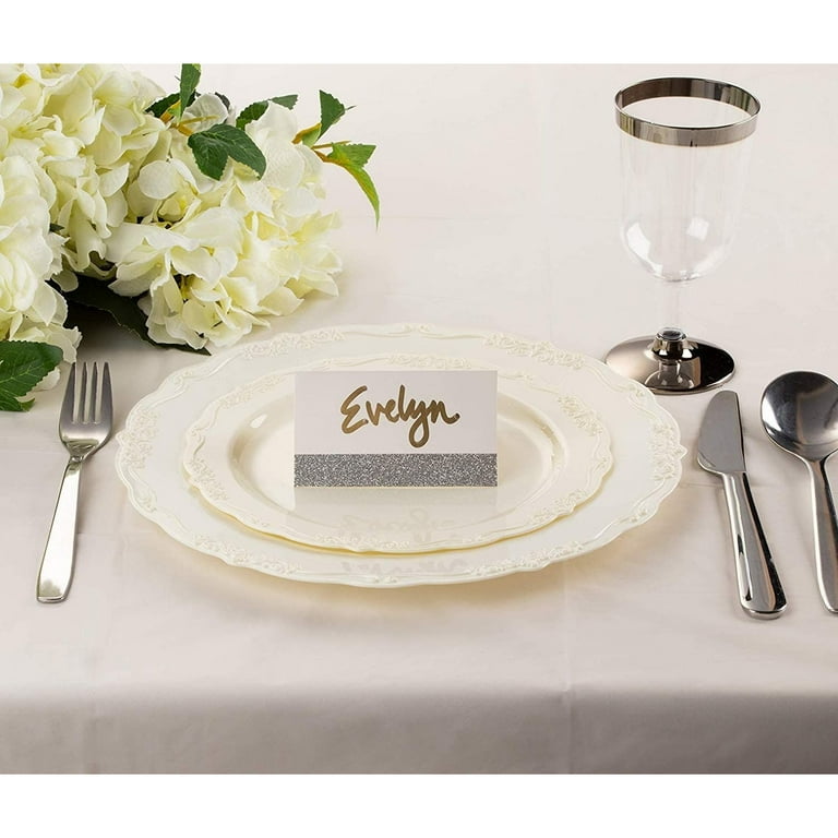 12 Pack White Plastic Rectangle Long Dining Tablecloth, 54 x 108