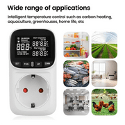 PULMCheerger Digital Plug in Thermostat Outlet120V Heating Cooling Control 110V 15A Celsius Fahrenheit Display,for Greenhouse US