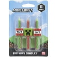 thumbnail image 4 of Minecraft Bougies pour Gâteau d'Anniversaire / 6 Bougies pour Décorations de Gâteau, Bougies Rayées Rouges et Vertes, Décorations de Gâteau pour Fête Minecraft, 4 of 6