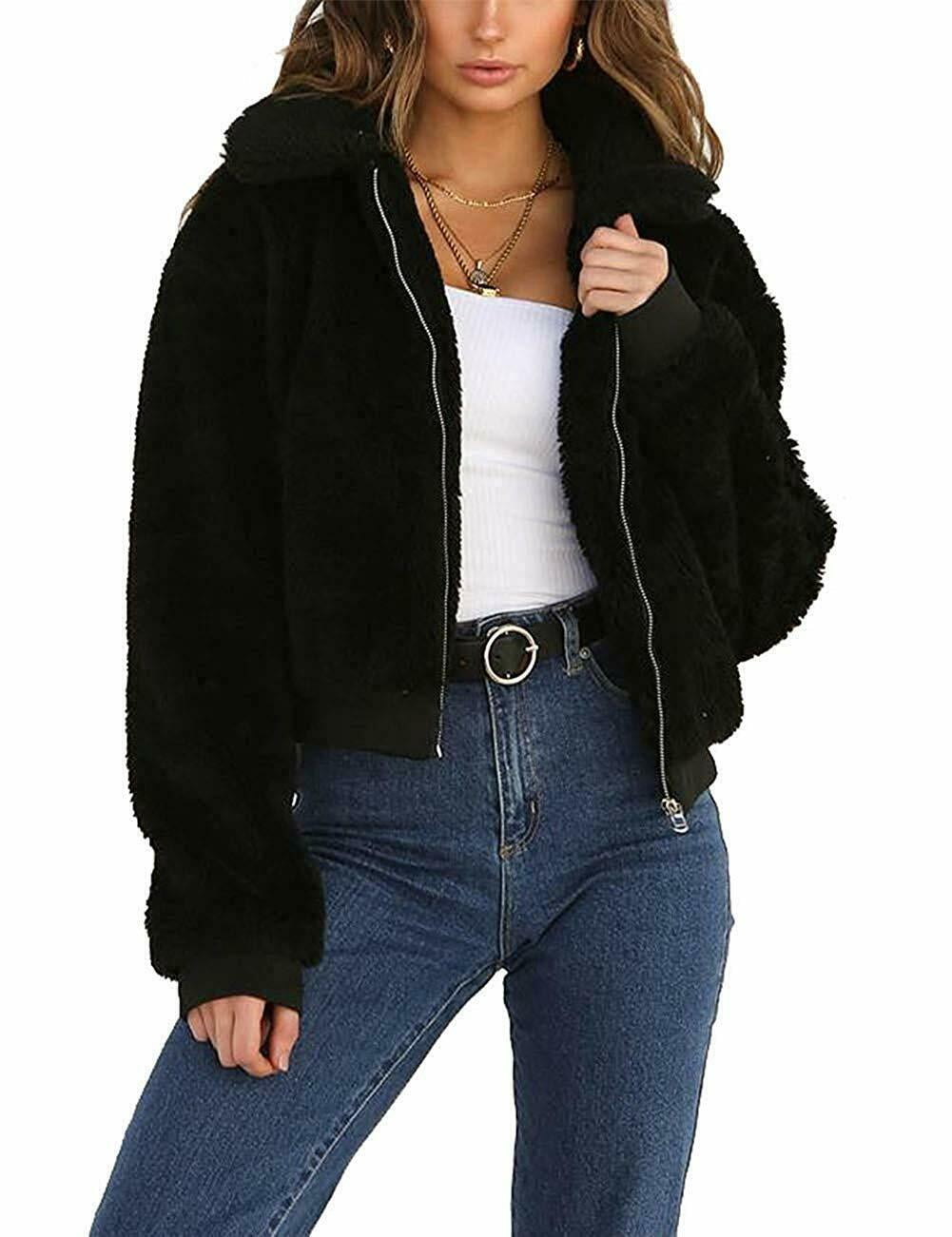 Women's Lady Teddy Bear Faux Fur Coats 