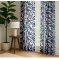 thumbnail image 4 of Vargottam Extra Long Cotton Curtains - 108" Length Drapes for High Ceilings or French Doors - 52"x108", Light Filtering Rod Pocket/Back Tab Drapes, Set of 2 Panels - Floral And Brid Pattern (Purple), 4 of 8