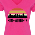 thumbnail image 4 of Inktastic Fort Worth Texas Skyline Retro Women's V-Neck T-Shirt, 4 of 5