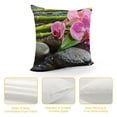 thumbnail image 4 of Orinice Orchid Bamboo Rocks Graphic Decorative Throw Pillow Cover Aesthetic Decorative Short Plush 1PC 12x12in, 4 of 5