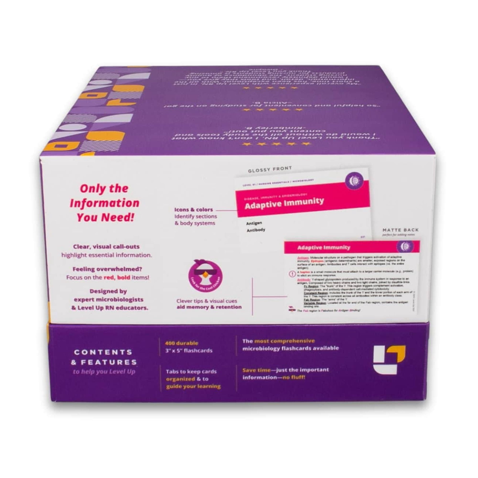 Level UP RN Microbiology LPN RN Flash Cards – Nursing School Essentials for Students (400 Cards)