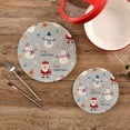 thumbnail image 2 of FREEAMG Christmas Snowman Santa Heat Resistant Trivets Potholders 2PCS,Round Cotton Weave Handmade Pot Holder, Non-Slip Hot Mats Kitchen Dining Plate Mat, 2 of 7