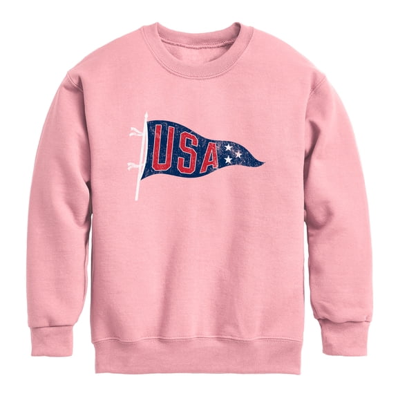 Instant Message - USA Pennant Graphic Long Sleeve Fleece Sweatshirt