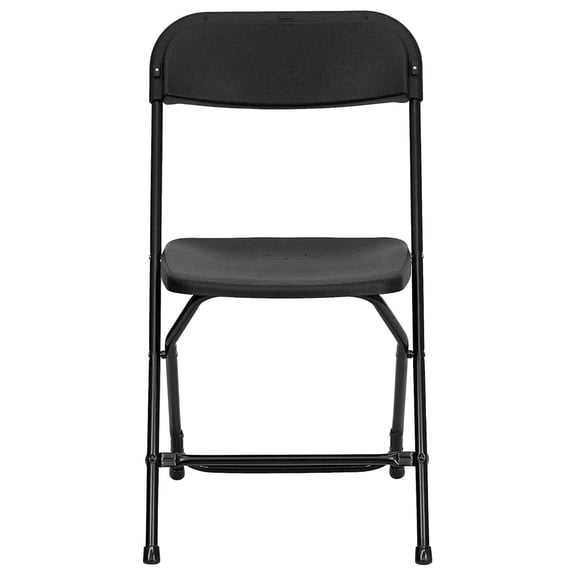 Hercules Series Plastic Folding Chair - Black - 650LB Weight Capacity Comfortable Event Chair - Lightweight Folding Chair