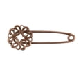 thumbnail image 1 of 4x10pcs Filigree Hollow Flower Heart Broche Hijab Pins Joyas Red Bronce 6 piezas, 1 of 8