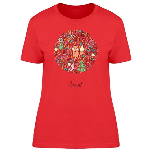 Forest Animals Love Circle Tee Women's -Image by Shutterstock