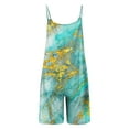 thumbnail image 4 of Summer Romper for Women Adjustable Strap Sleeveless Short Jumpsuits With Pockets Casual Loose Beach Pants Print Fashion Beach Cover Up, 4 of 5