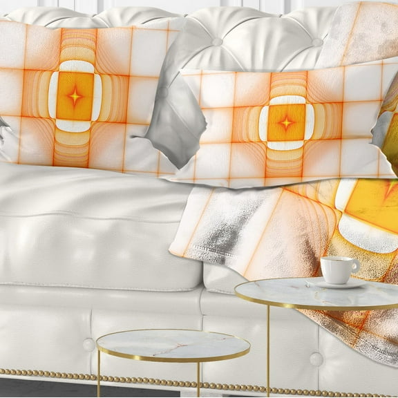 Designart Yellow Thermal Infrared Visor - Abstract Throw Pillow - 12x20