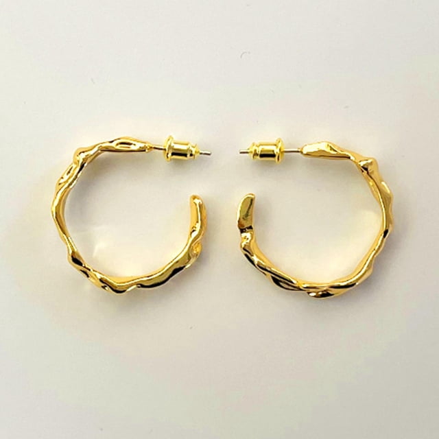2x Pendientes Irregular Hermoso Simple Único Joyería Mujer Oro S Fernando Aretes