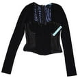 thumbnail image 2 of $368 ALICE + OLIVIA Stacey Bendet Bustier Lali LEATHER Top Black ( 6 ), 2 of 2