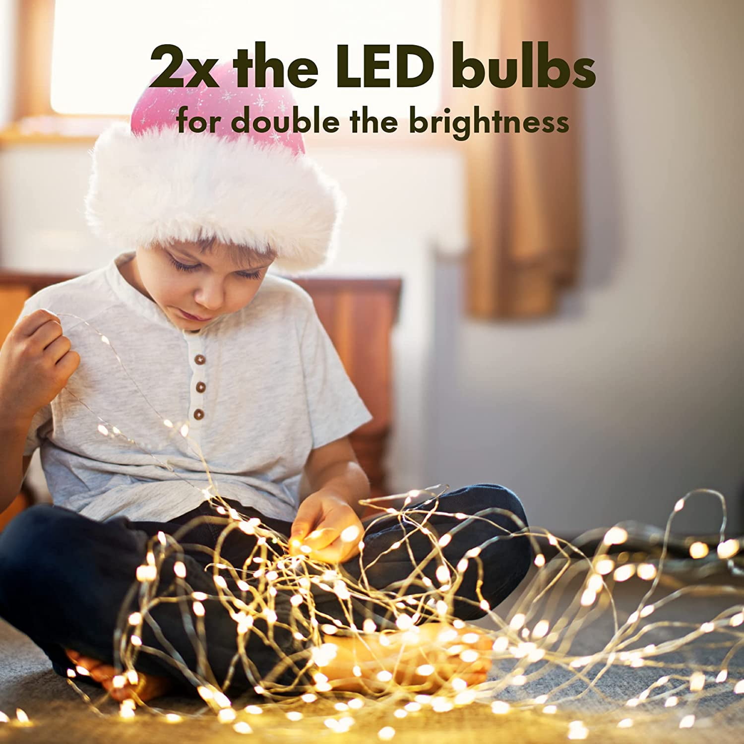 Twinkle Star Easter String Lights, Silver Wire Battery-Operated Easter Fairy Lights; Easter Decorations for the Home, Garden, Christmas, and Wedding; Easter Ideas 2025; Warm White, 33ft, 100 LEDs.