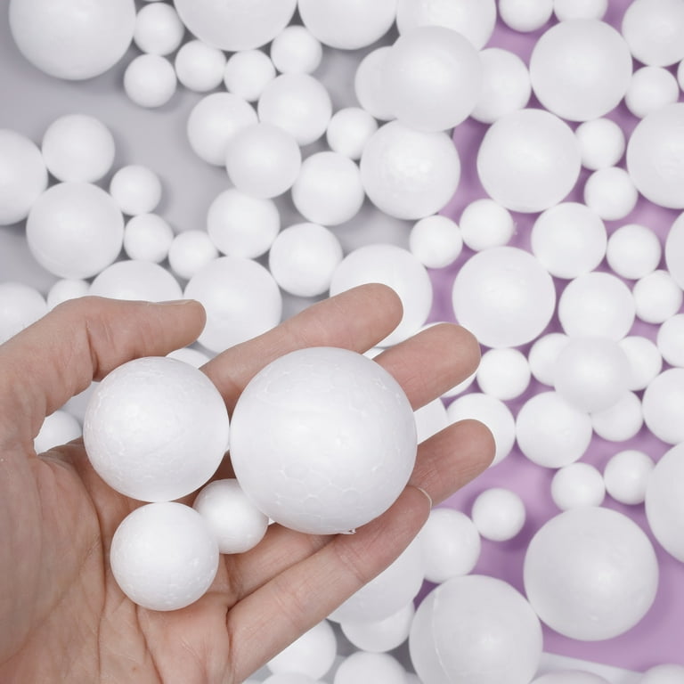 Incraftables Foam Balls 240pcs (0.8, 1.2, 1.6 & 2 inch). Assorted Foam Balls  for Crafts. White Foam Balls for Solar System Project, DIY Arts & Slime.  Best Round Large & Small Foam Balls