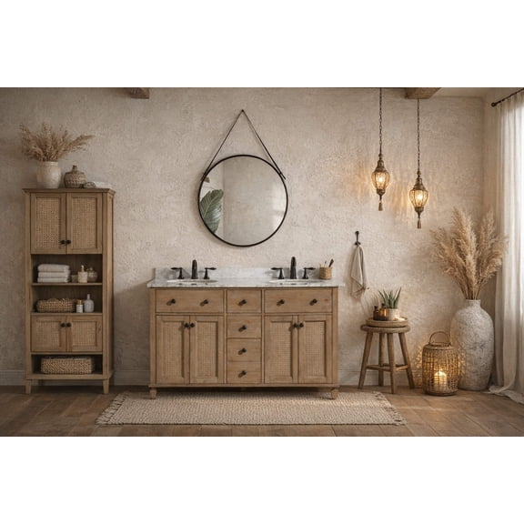 Annie 55" Bathroom Vanity Weathered Fir