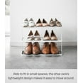 thumbnail image 4 of Yamazaki Home Shoe Rack, White, Steel,  Holds 6 to 9 shoes, Supports 19.8 pounds, Handles, 4 of 8