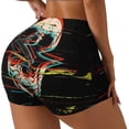 thumbnail image 2 of Kdxio Glitch Screaming Skull Print Workout Shorts for Women Seamless Soft Smooth Gym Yoga Scrunch Active Shorts, 2 of 9