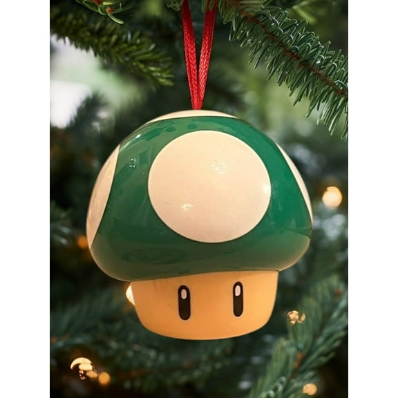 Ornament Nintendo Super Mario Bros Green mushrooms Figure Figurine Charm 2” New