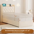 thumbnail image 2 of ARICOEASY Twin XL Bed Frames with 3 Drawer Storage, Velvet Platform Bed with Button Tufted Headboard, Beige, 2 of 9